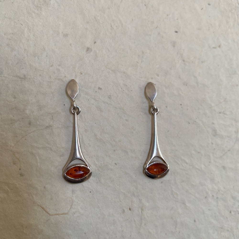 925 Sterling Silver and Amber Pendant
